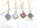 Geometric necklace- Hexagon necklace-gift for her- gift for girls- gold layered trend- layering