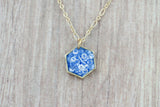 Geometric necklace- Hexagon necklace-gift for her- gift for girls- gold layered trend- layering