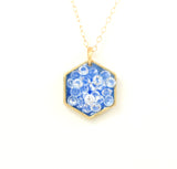 Geometric necklace- Hexagon necklace-gift for her- gift for girls- gold layered trend- layering
