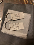 Large keychain stamped silver-tone