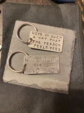 Large keychain stamped silver-tone
