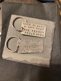 Large keychain stamped silver-tone