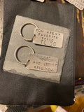 Large keychain stamped silver-tone