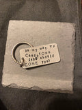 Large keychain stamped silver-tone