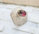 One of a kind adjustable ring- Tourmaline sterling silver
