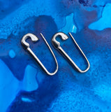 Safety pin earring. Sterling silver