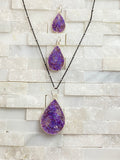One of  a kind tear drop pendant amethyst and opal 02 medium