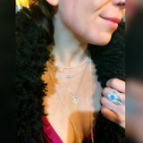 Initial Mother of pearl pendant- mother of pearl and sterling silver