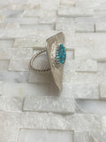 One of a kind adjustable ring- aquamarine sterling silver