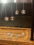 Initial Mother of pearl pendant- mother of pearl and sterling silver