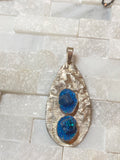One of a kind. Statement pendant blue saphhire and turquoise opal