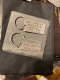 Large keychain stamped silver-tone