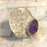 One of a kind adjustable ring- Amethyst
