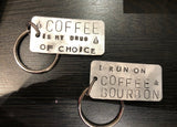 Large keychain stamped silver-tone