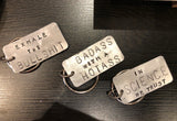 Large keychain stamped silver-tone