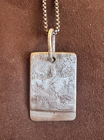 Mens unisex sterling silver reversible-medium