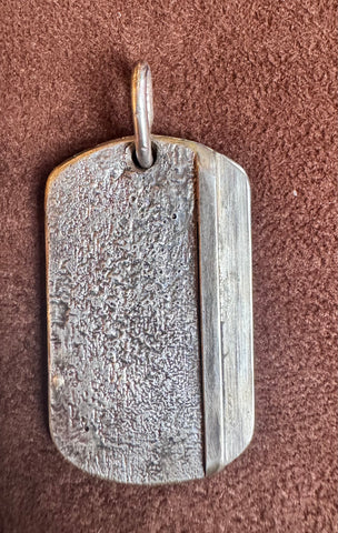 Mens unisex sterling silver dogtag-medium