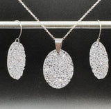 Wide oval luxe geode pendant holiday jewelry