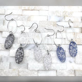 Small oval Luxe geode with oval 2.5inch  earrings