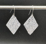dangle crystal earrings- faux druzy drusy, lab grown diamonds CZ cubic zirconia