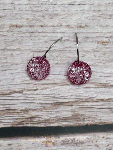 Luxe geode 1/2 inch round earrings