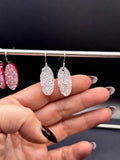 dangle crystal earrings- faux druzy drusy, lab grown diamonds CZ cubic zirconia