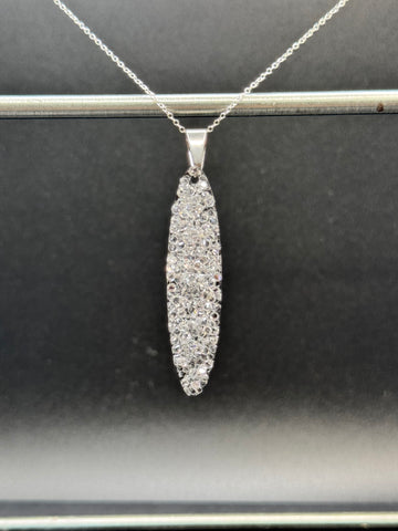 Long skinny luxe geode pendant