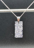 Rectangle luxe geode pendant