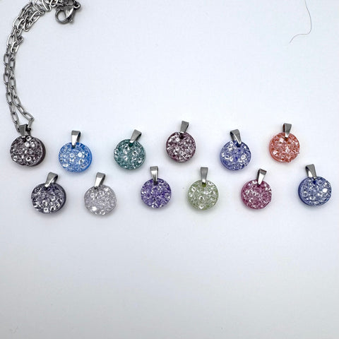 Small birthstone luxe geode pendant holiday jewelry