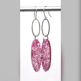 Large oval Luxe geode with oval 3inch  earrings