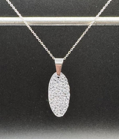 Small oval luxe geode pendant