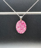 Wide oval luxe geode pendant holiday jewelry