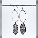 Small oval Luxe geode with oval 2.5inch  earrings
