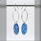 Small oval Luxe geode with oval 2.5inch  earrings