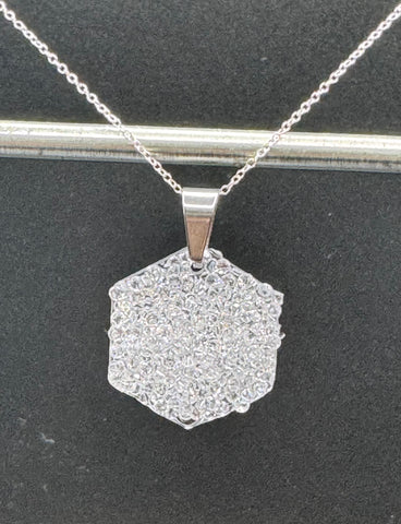 Hexagon luxe geode pendant