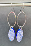 Small oval Luxe geode with oval 2.5inch  earrings