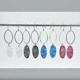 Small oval Luxe geode with oval 2.5inch  earrings