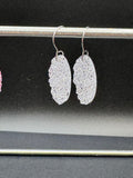 dangle crystal earrings- faux druzy drusy, lab grown diamonds CZ cubic zirconia