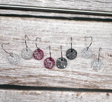 Luxe geode 1/2 inch round earrings