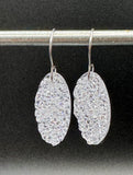 dangle crystal earrings- faux druzy drusy, lab grown diamonds CZ cubic zirconia