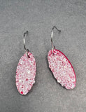 dangle crystal earrings- faux druzy drusy red