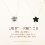 Best friends are like stars, druzy necklace set of 2 stars, set of 2 necklaces
