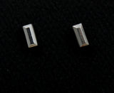 sterling silver bar baguette stud earrings