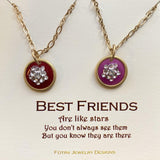 Best friends are Like stars. Necklace gift set of 2