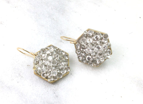 gray hexagon earrings