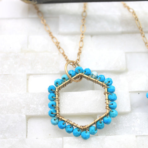 Turquoise layering necklace large