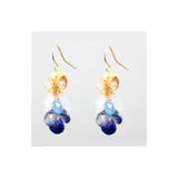 Ombre Blue dangly earrings- gold vermeil