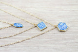 Geometric necklace- Hexagon necklace-gift for her- gift for girls- gold layered trend- layering