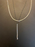 Dainty coin chain set. Choker and Y necklace sterling silver