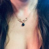 Elegant 1 link with gemstone briolette necklace